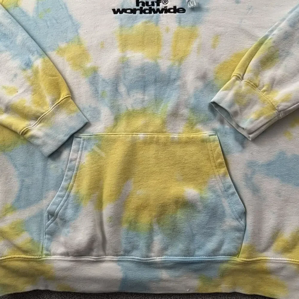 HUF Worldwide Hoodie Adult Extra Large Long Sleeve Tie Dye Casual Sweater Men's - Picture 6 of 14